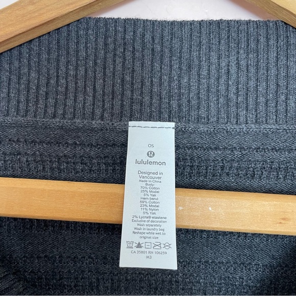 Lululemon Dark Gray Stripe Knit Poncho Sweater One Size - Picture 4 of 4